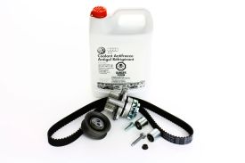 Timing Belt Kit with Metal Impeller Water Pump and Coolant