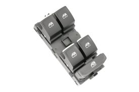 VW MK7 Master Window Switch (4 Door) Black w/ Aluminum Trim- 5G0-959-857-E-WZU - Genuine Volkswagen/Audi