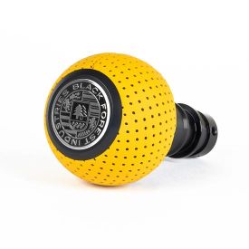 BFI Heavy Weight Shift Knob - GS2 / DSG - Giallo Taurus Yellow Air Leather - Black Anodized  - VW / Audi 