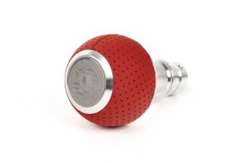 BFI Heavy Weight Shift Knob - GS2 - Rosso Centaurus Leather - Machined Finish - VW / Audi 