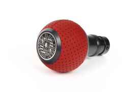 BFI Heavy Weight Shift Knob - GS2 - Rosso Centaurus Leather - Black Anodized - VW / Audi 