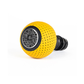 BFI Heavy Weight Shift Knob - GS2 - Giallo Taurus Yellow Air Leather - Black Anodized  - VW / Audi 