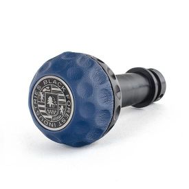 BFI Heavy Weight Shift Knob - GSB - Maritime Blue Nappa Leather - Black Anodized - VW / Audi 