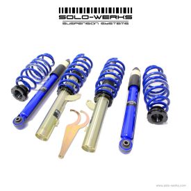 Solo Werks S1 Coilover System - VW (A7 MKVII) 2015+ Golf & GTI Gas Engines Audi A3 (8V) 2014+ All Motors Audi TT (8S) 2014+ All Motors 55mm Front Struts with Rear Multi-Link Suspension
