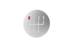 DAP Shift Knob (Modular) - Coins-Silver - 5 Speed Enamel Filled White w Red "R"