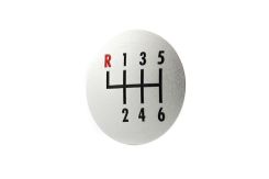 DAP Shift Knob (Modular) - Coins-Silver - 6 Speed Enamel Filled Black w Red "R"